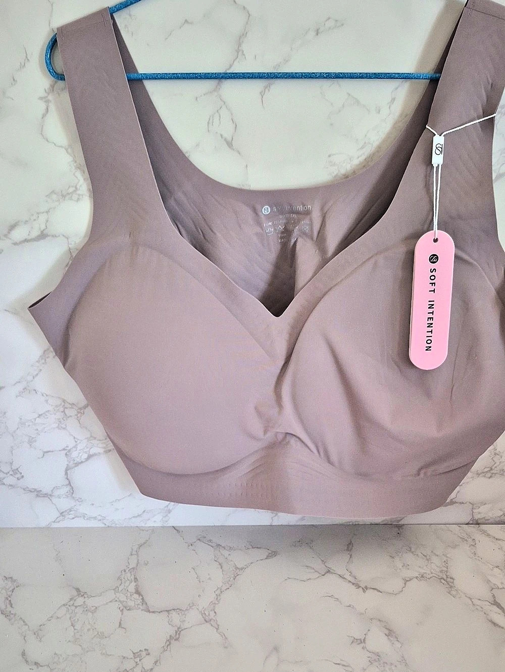Soft Intention Seamless Wireless Comfort Bra Purple 5XL